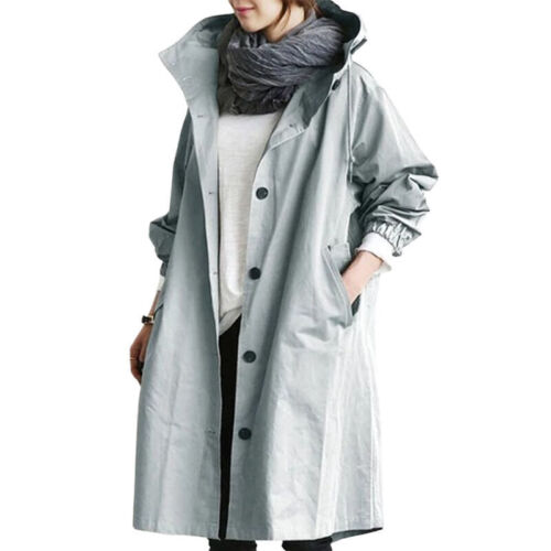 Women's Lightweight Hooded Trench Coat – Longline Transitional Jacket