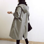 Women's Lightweight Hooded Trench Coat – Longline Transitional Jacket