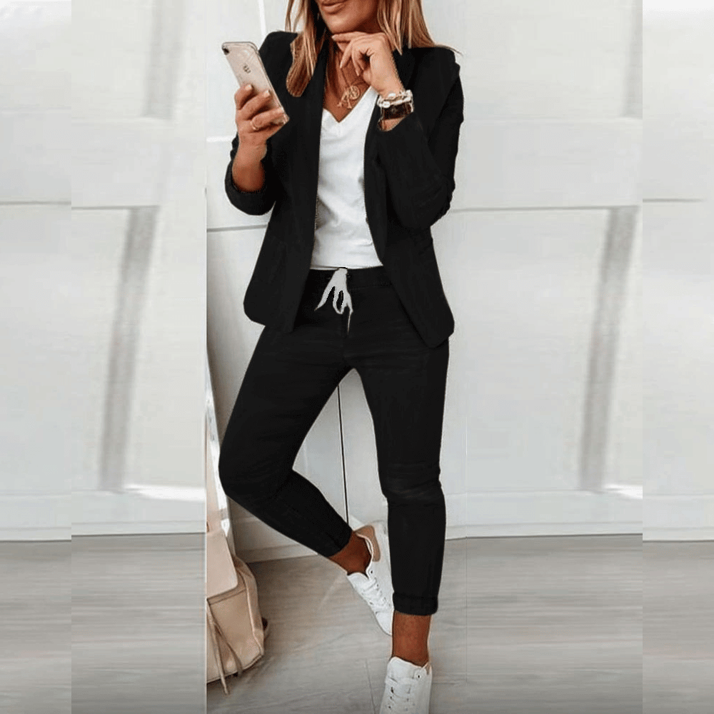Women's Office Blazer Set – Tailored Two-Piece Set – Peyton