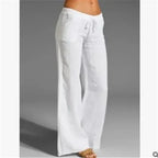 Women's Relaxed Linen Pants – Casual Wide Leg Pants