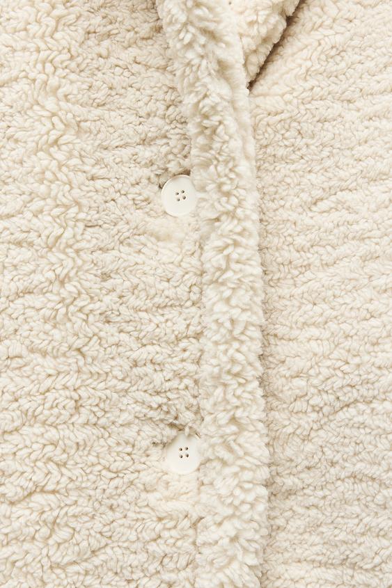 Women's Plush Teddy Coat – Long Lapel Button Front Winter Coat