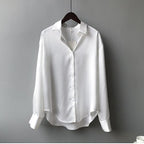 Women's Button Front Blouse – Classic Long Sleeve Shirt Blouse