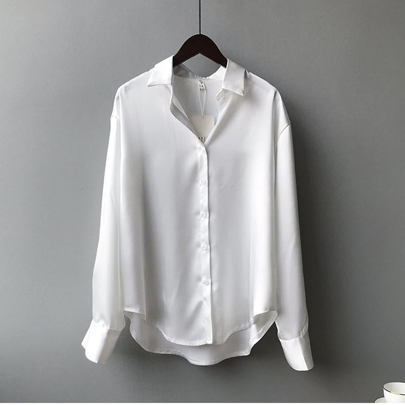 Women's Button Front Blouse – Classic Long Sleeve Shirt Blouse