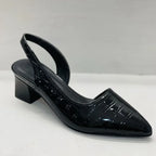 Women's Block Heel Pumps with Rounded Toe and Slip-On Design