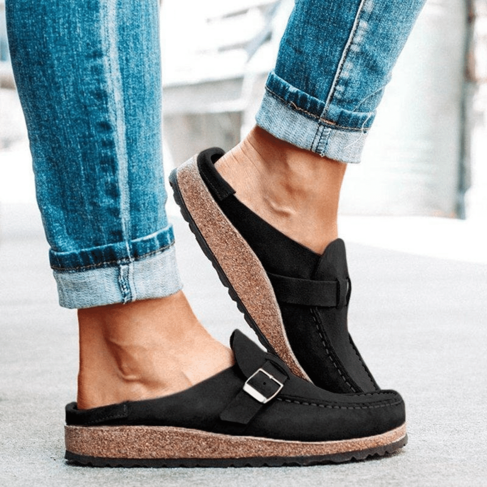 Women's Mules – Buckle Slip-On Comfort Shoes – Lois