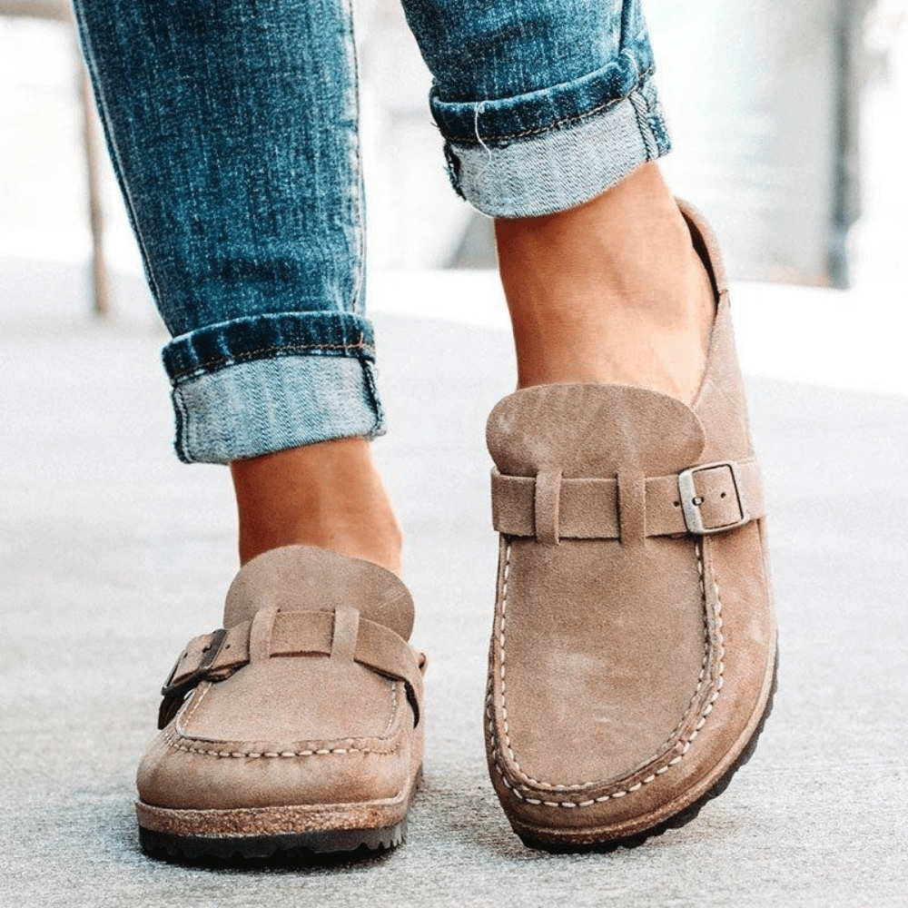 Women's Mules – Buckle Slip-On Comfort Shoes – Lois