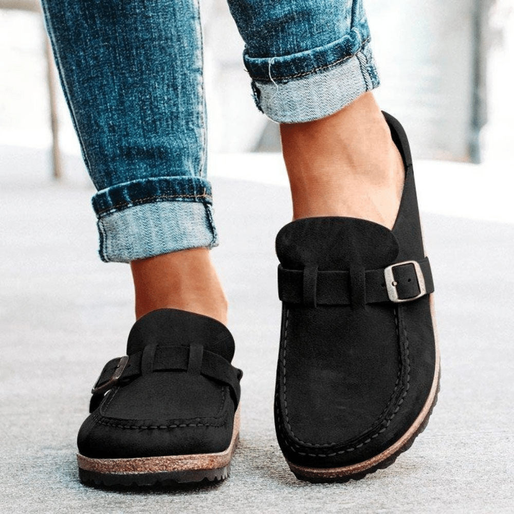 Women's Mules – Buckle Slip-On Comfort Shoes – Lois