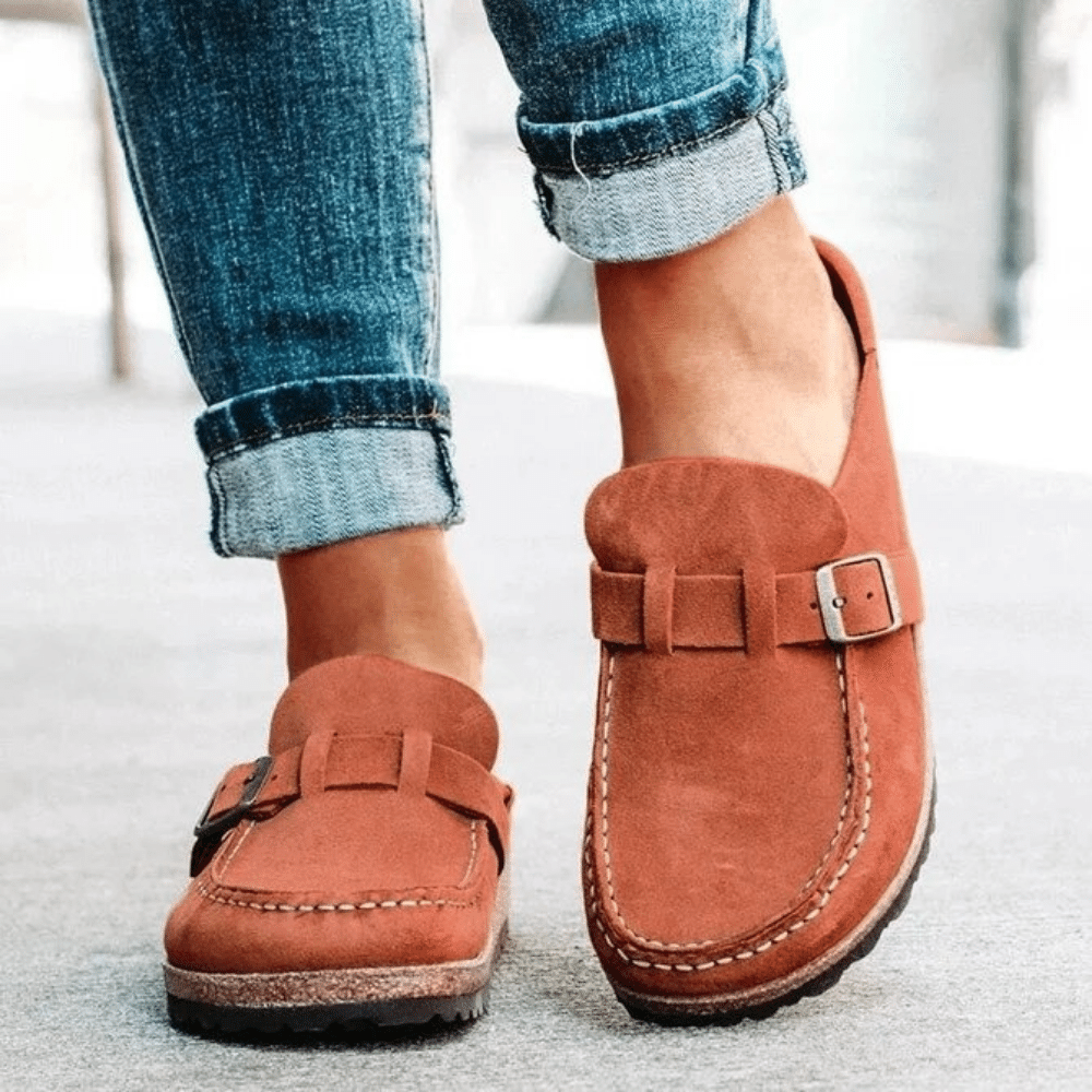Women's Mules – Buckle Slip-On Comfort Shoes – Lois