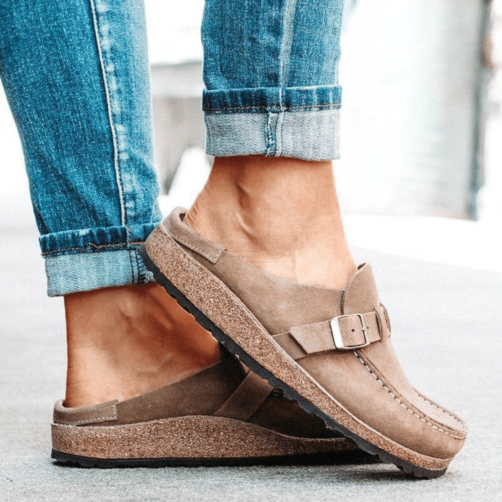 Women's Mules – Buckle Slip-On Comfort Shoes – Lois