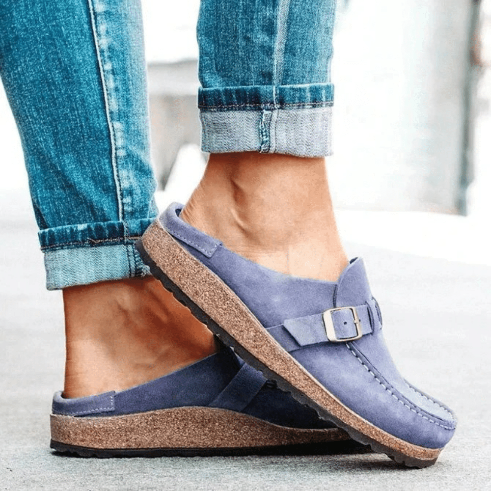 Women's Mules – Buckle Slip-On Comfort Shoes – Lois