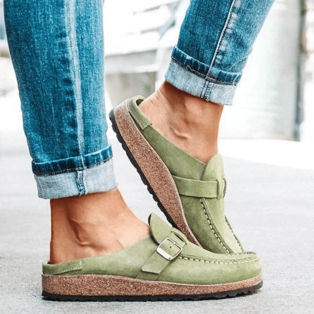 Women's Mules – Buckle Slip-On Comfort Shoes – Lois