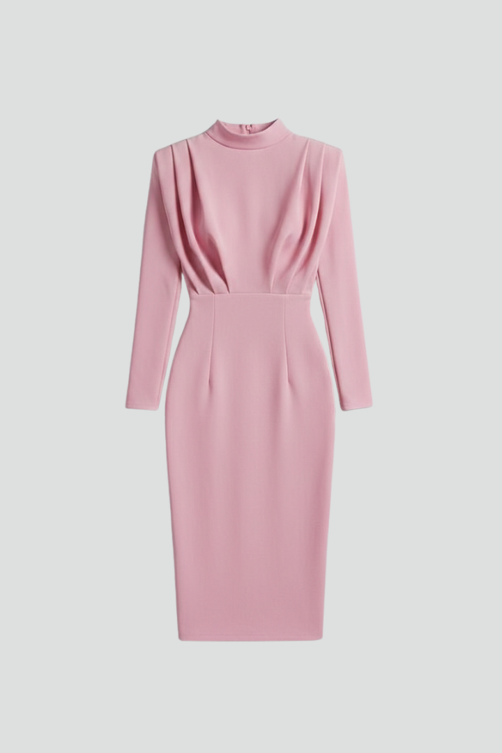 Women's High Neck Maxi Dress – Long Sleeve Dress