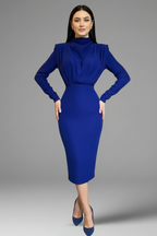 Women's High Neck Maxi Dress – Long Sleeve Dress