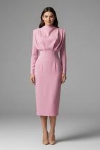 Women's High Neck Maxi Dress – Long Sleeve Dress