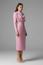 Women's High Neck Maxi Dress – Long Sleeve Dress