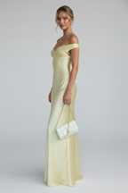Women's Off-Shoulder Maxi Dress – Fitted Occasion Dress