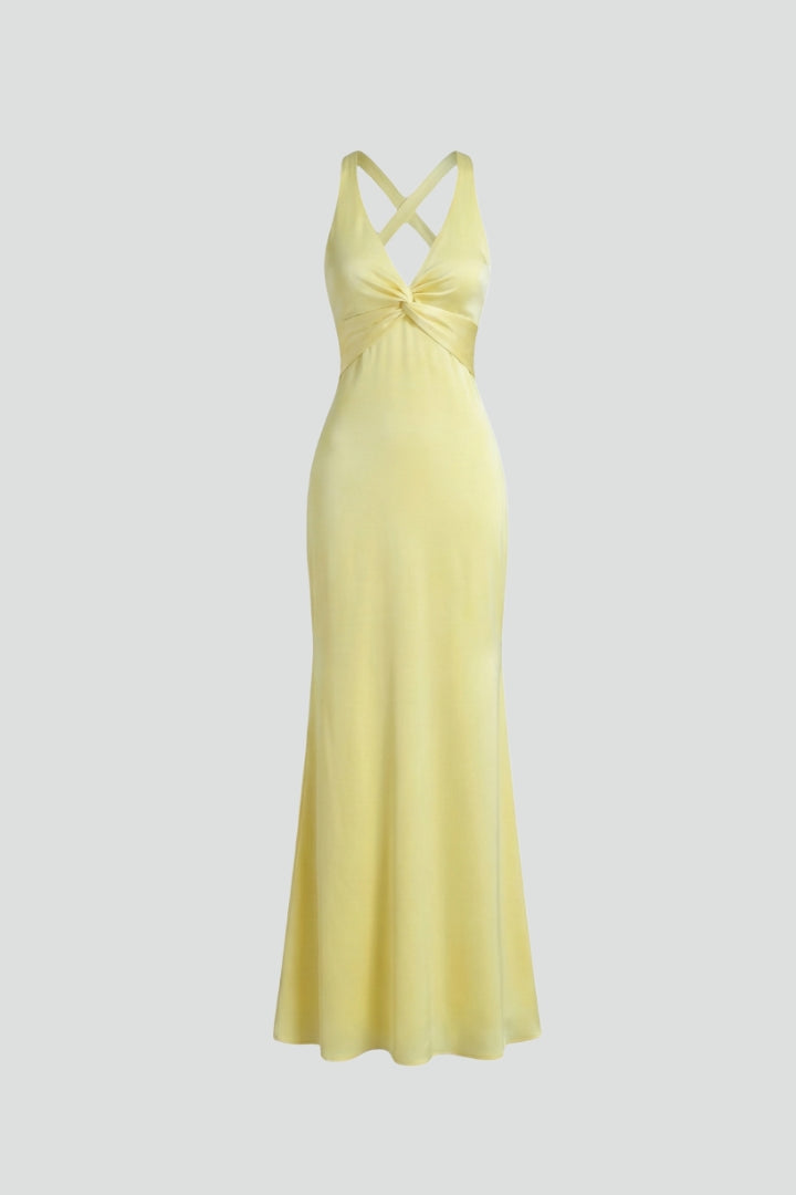 Women's Sleeveless Maxi Dress – V-Neck Occasion Dress