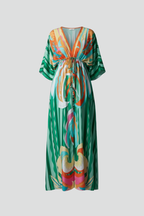 Women's Printed Maxi Dress – Tie Waist Dress