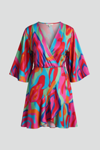 Women's Batwing Mini Dress – Tie Waist Dress