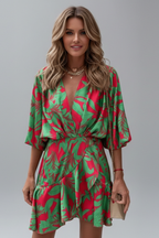 Women's Batwing Mini Dress – Tie Waist Dress