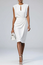 Women's Midi Dress – Keyhole Neckline Dress – Isolde