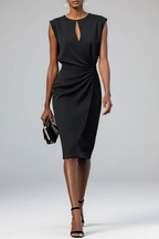 Women's Midi Dress – Keyhole Neckline Dress – Isolde
