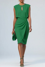 Women's Midi Dress – Keyhole Neckline Dress – Isolde