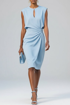 Women's Midi Dress – Keyhole Neckline Dress – Isolde