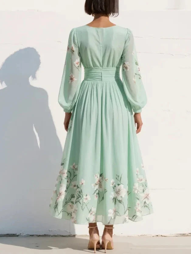 Women's Floral Print Maxi Dress – Flowy Summer Occasion Dress