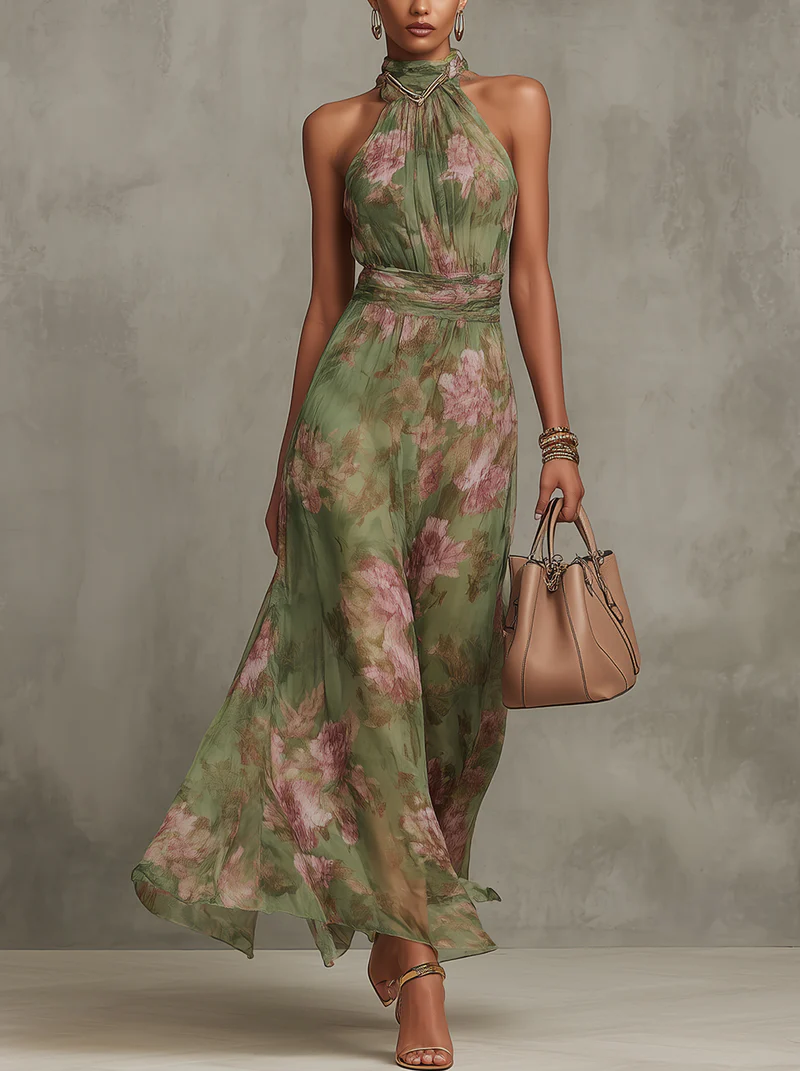 Women's Floral Maxi Dress – Elegant Flowing Dress – Serena
