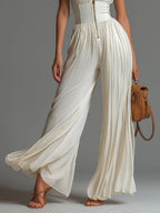 Women's Halter Wide Leg Jumpsuit – Defined Waist Wedding Guest Jumpsuit