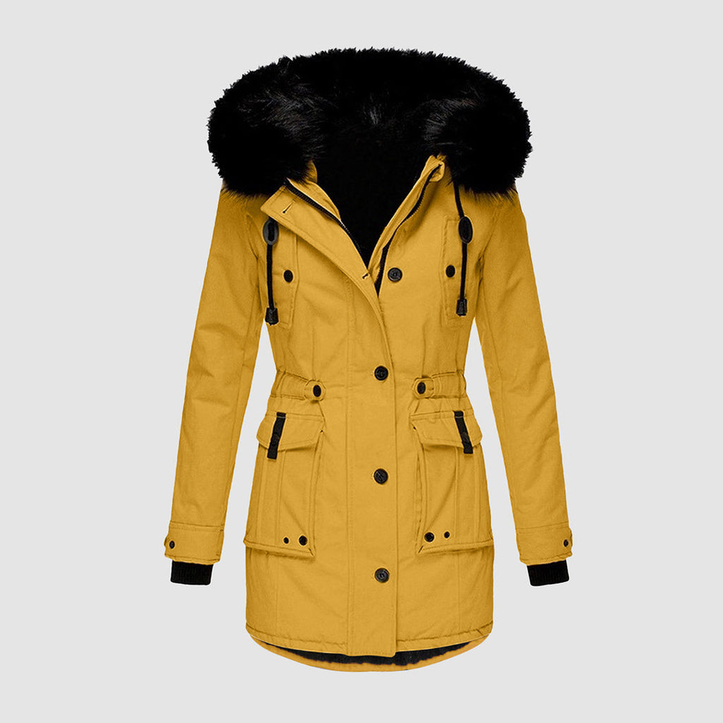 Women's Waterproof Quilted Coat – Hooded Padded Longline Winter Jacket