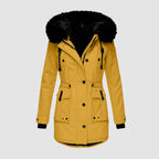 Women's Waterproof Quilted Coat – Hooded Padded Longline Winter Jacket