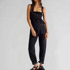 Women's Denim Jumpsuit – Button Front Casual Jumpsuit – Charlotte