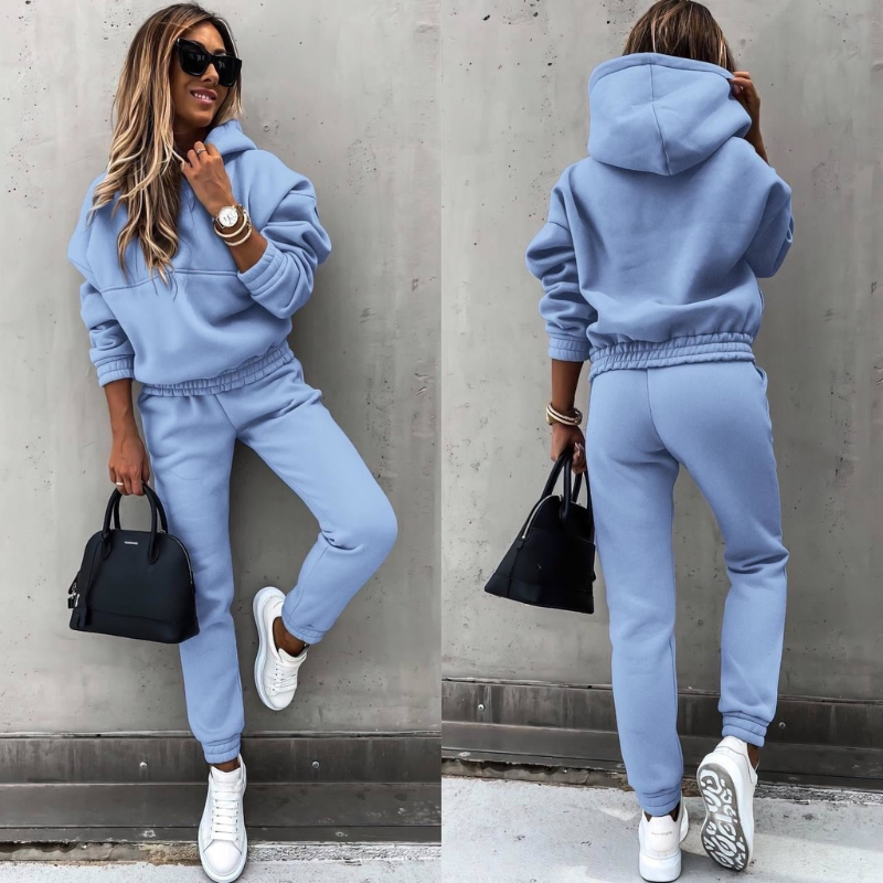 Women's Oversized Hoodie Tracksuit Set – High Waist Jogger Pants Set