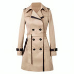 Women's Classic Trench Coat – Long Button Front Overcoat
