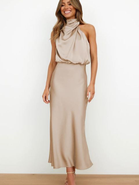 Women's Evening Off-Shoulder Maxi Dress – Bodycon Formal Cocktail Gown