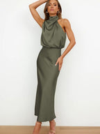 Women's Evening Off-Shoulder Maxi Dress – Bodycon Formal Cocktail Gown