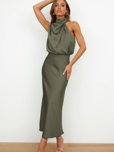 Women's Evening Off-Shoulder Maxi Dress – Bodycon Formal Cocktail Gown