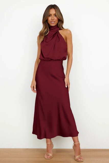 Women's Evening Off-Shoulder Maxi Dress – Bodycon Formal Cocktail Gown