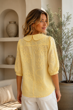 Women's Floral Crew Neck Blouse – Flowy Printed Statement Top