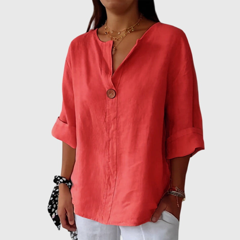 Women's V-Neck Blouse – Elegant Casual Blouse – Alicia