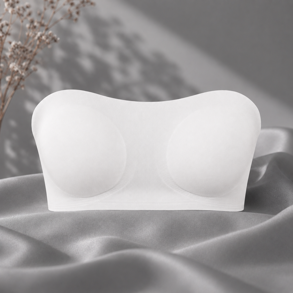 Women's Crossover Strapless Bra – Wireless Side Closure Support Bra