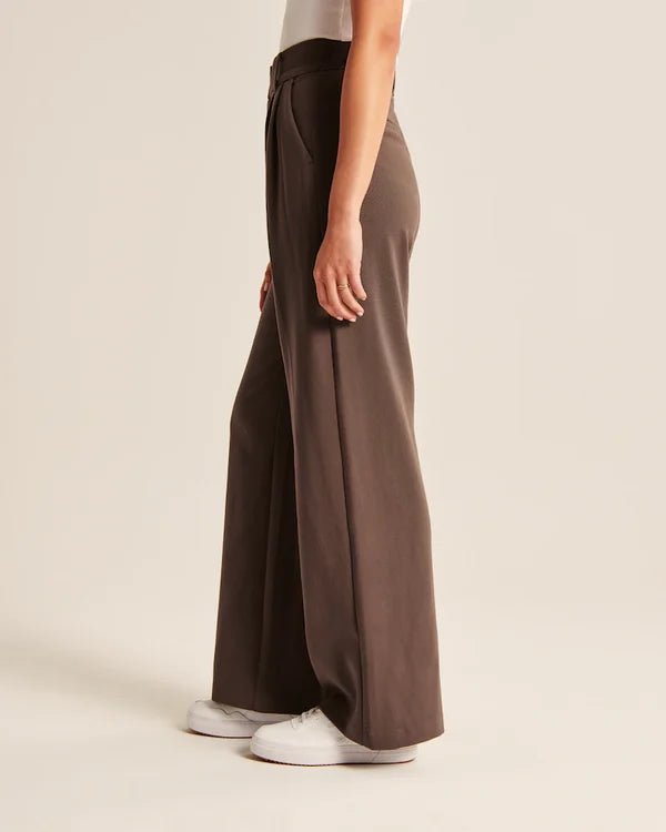 Women's High Waist Flare Pants – Fitted Flared Leg Dress Trousers