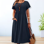 Women's Midi Dress – Relaxed Fit Summer Dress – Madison