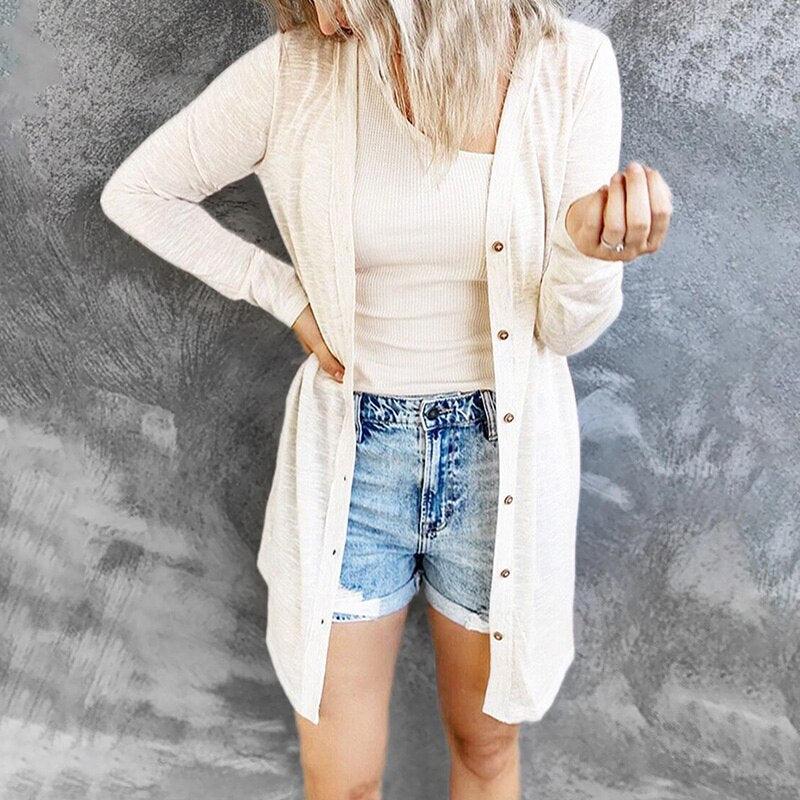 Women's Button Front Cardigan – Lightweight Layer