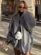 Women's Relaxed Bomber Jacket – Oversized Zip Front Casual Jacket