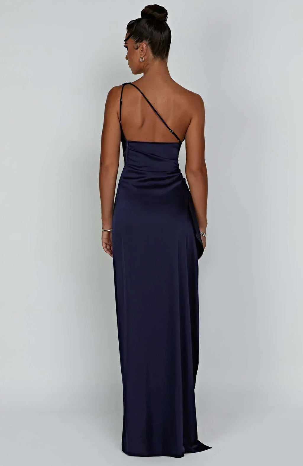 Women's One Shoulder Evening Maxi Gown – High Slit Formal Dress