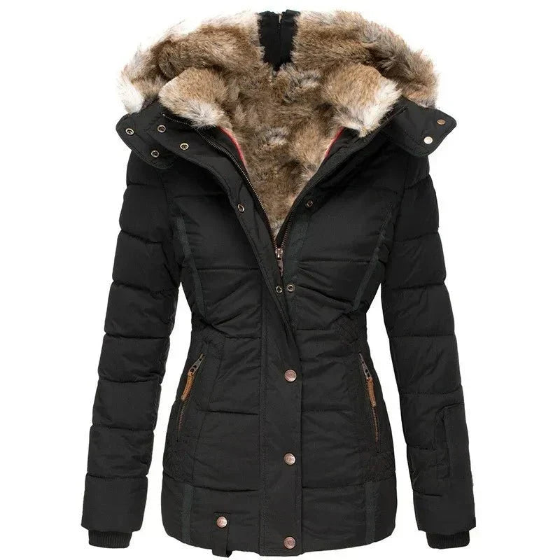 Women's Fur Trim Parka – Hooded Longline Winter Coat