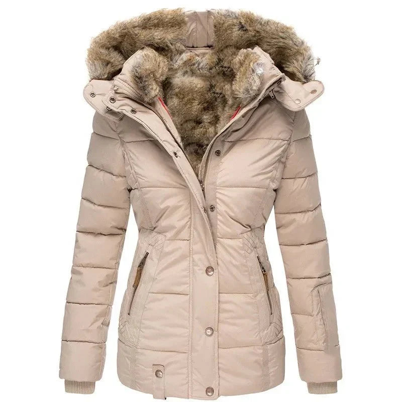 Women's Fur Trim Parka – Hooded Longline Winter Coat